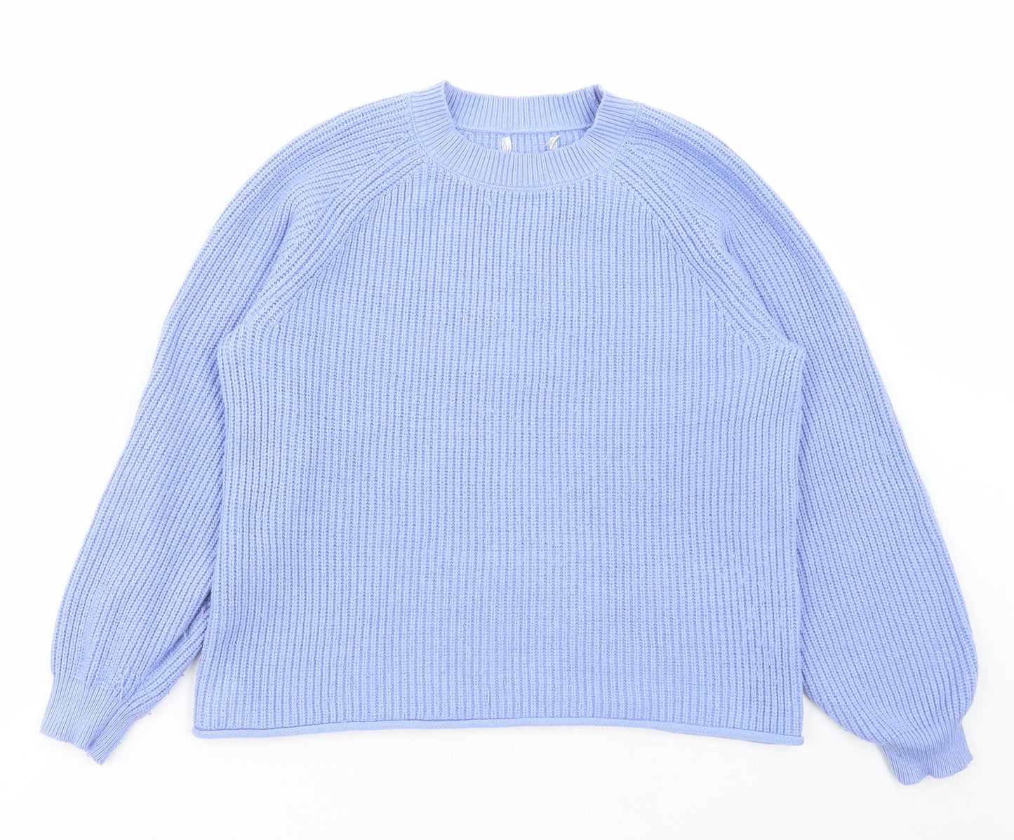 Matalan Womens Blue Round Neck Polyester Pullover Jumper Size M