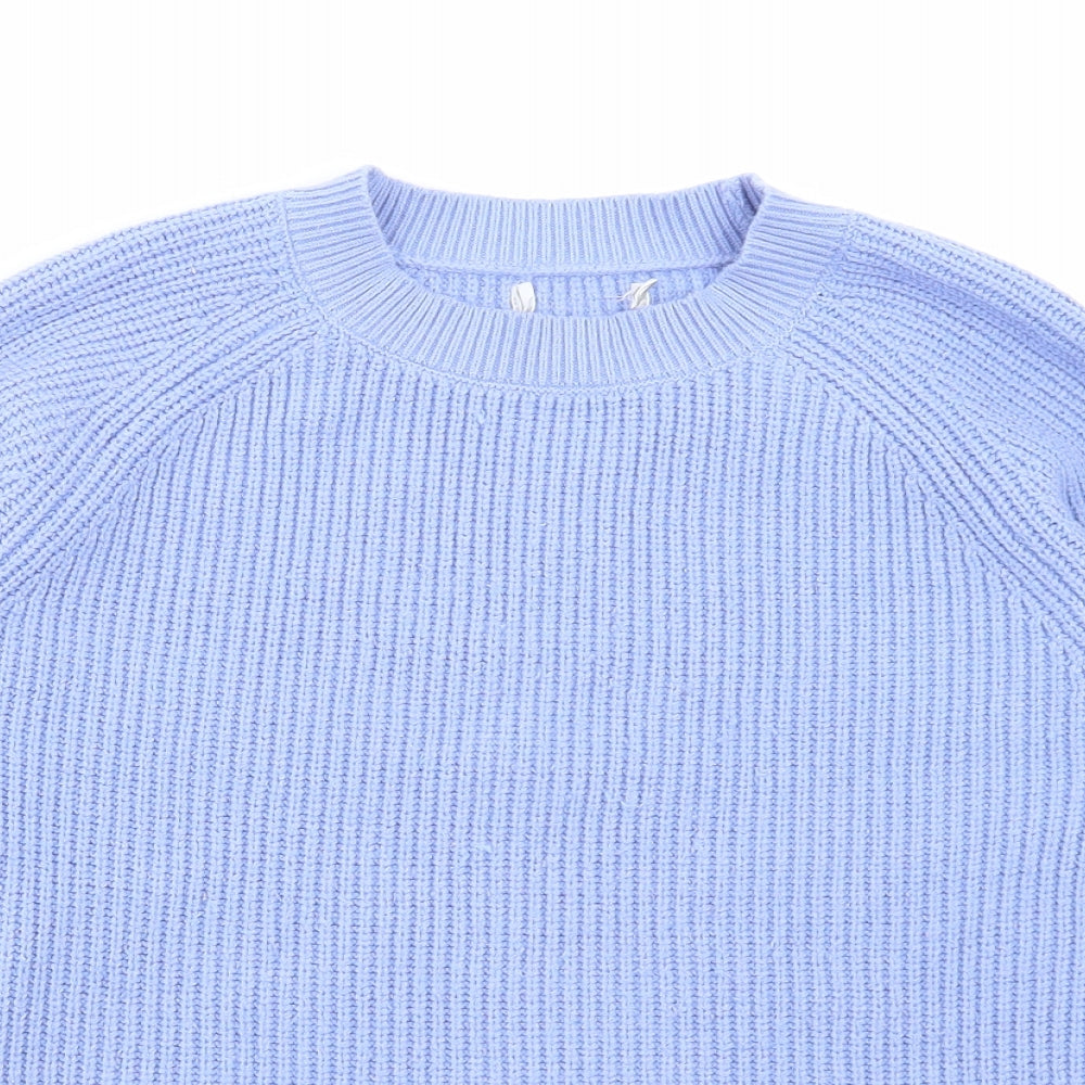 Matalan Womens Blue Round Neck Polyester Pullover Jumper Size M