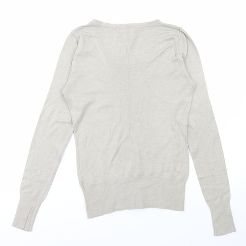 George Womens Beige Scoop Neck Viscose Pullover Jumper Size 10