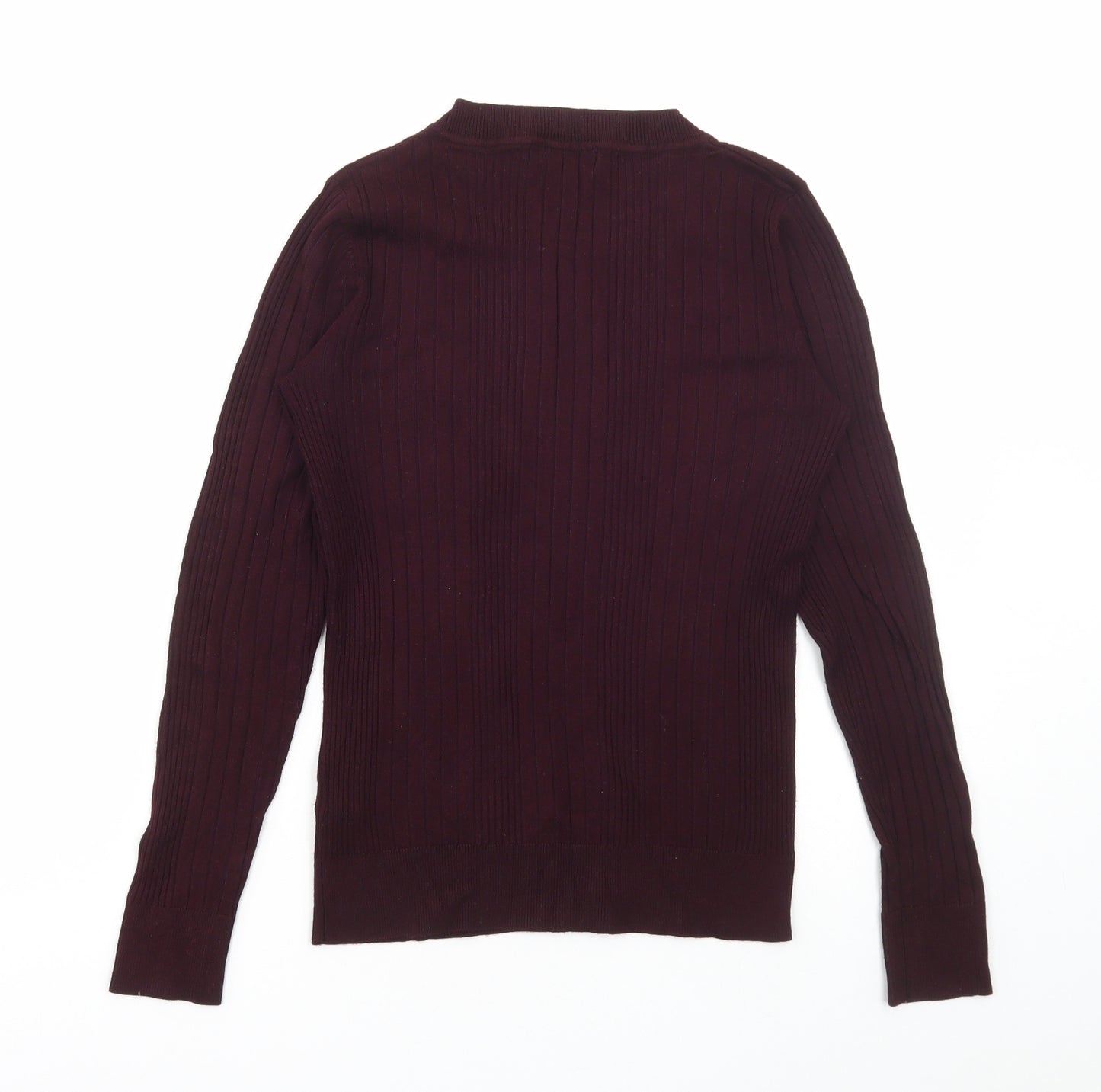 New Look Womens Purple Round Neck Viscose Pullover Jumper Size 12