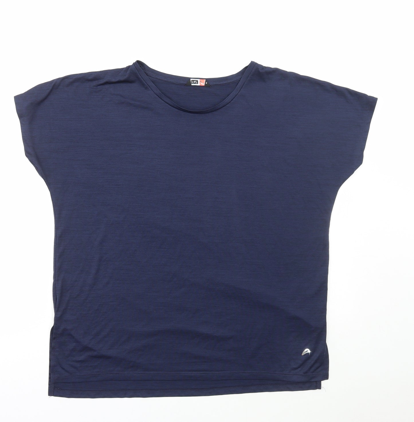 F&F Mens Blue Polyester Basic T-Shirt Size L Round Neck Pullover