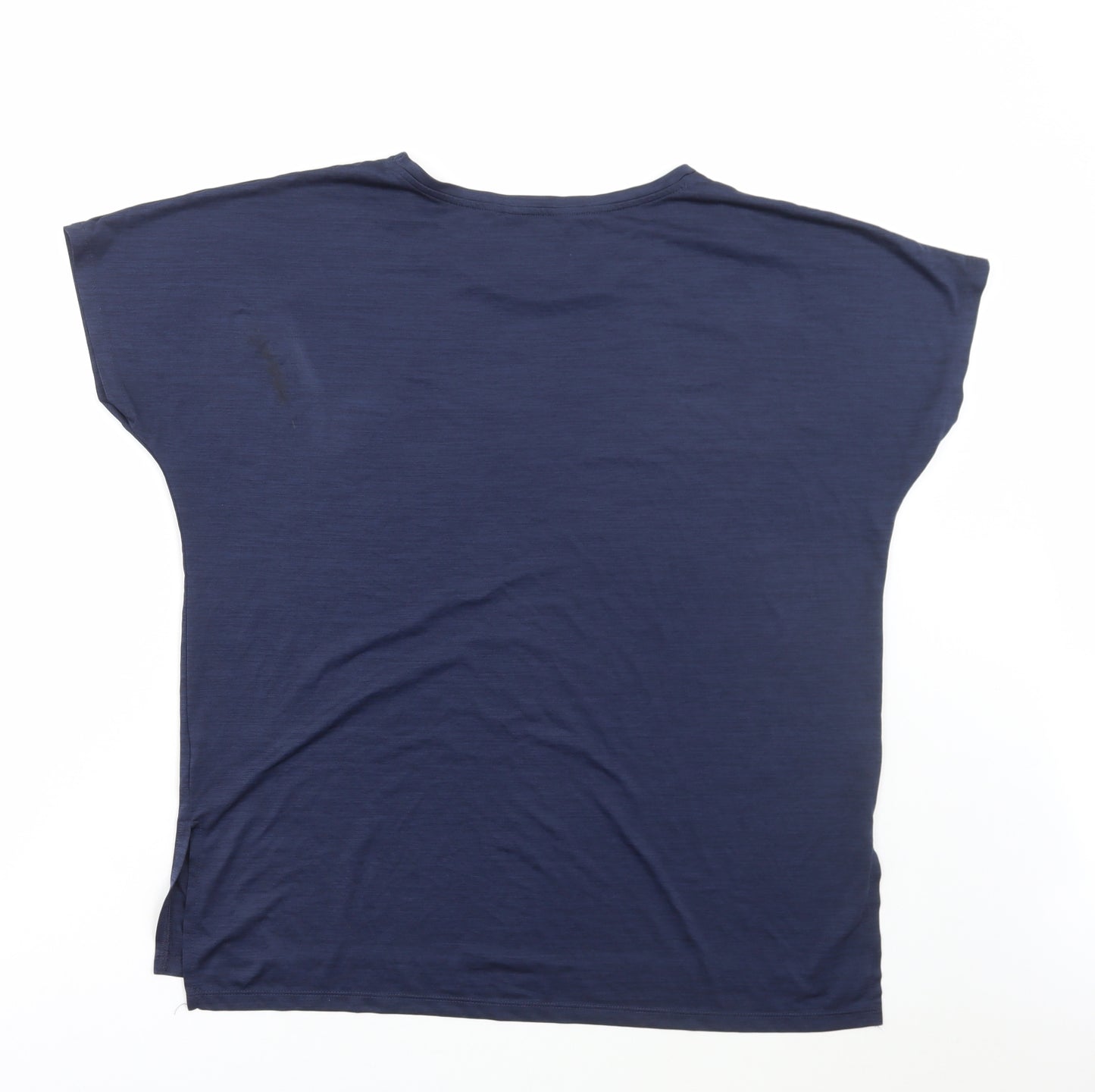 F&F Mens Blue Polyester Basic T-Shirt Size L Round Neck Pullover
