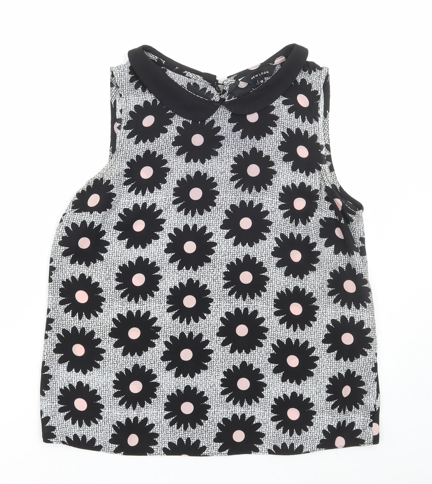 New Look Womens Multicoloured Floral Polyester Basic Tank Size 12 Collared