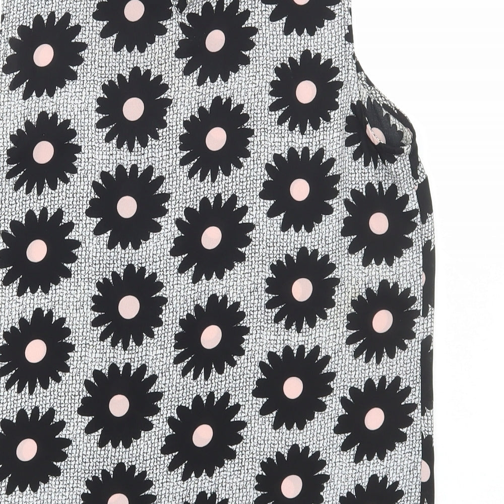 New Look Womens Multicoloured Floral Polyester Basic Tank Size 12 Collared