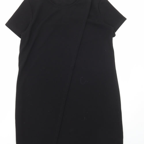 Boohoo Womens Black Polyester A-Line Size 12 Round Neck Pullover