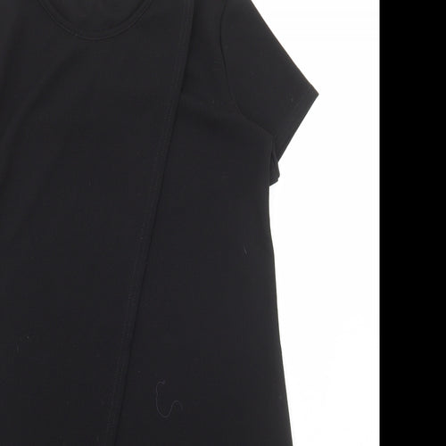 Boohoo Womens Black Polyester A-Line Size 12 Round Neck Pullover