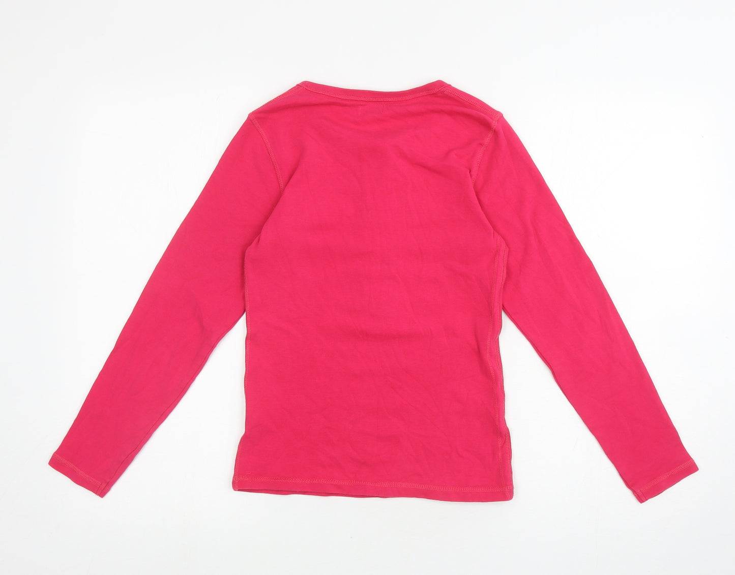 b.young Womens Pink Cotton Basic T-Shirt Size S Round Neck - 3/4 buttons