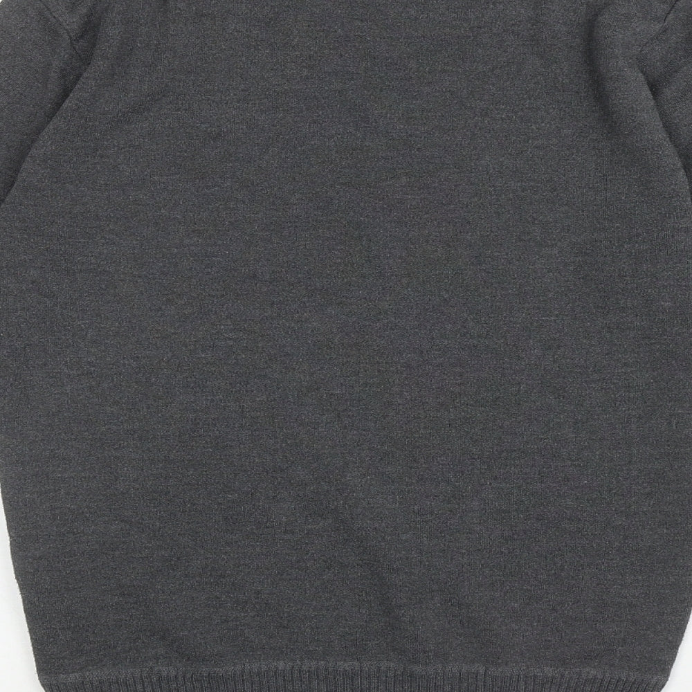 Pierre Cardin Mens Grey Round Neck Geometric Polyester Pullover Jumper Size M - Colour block Pattern