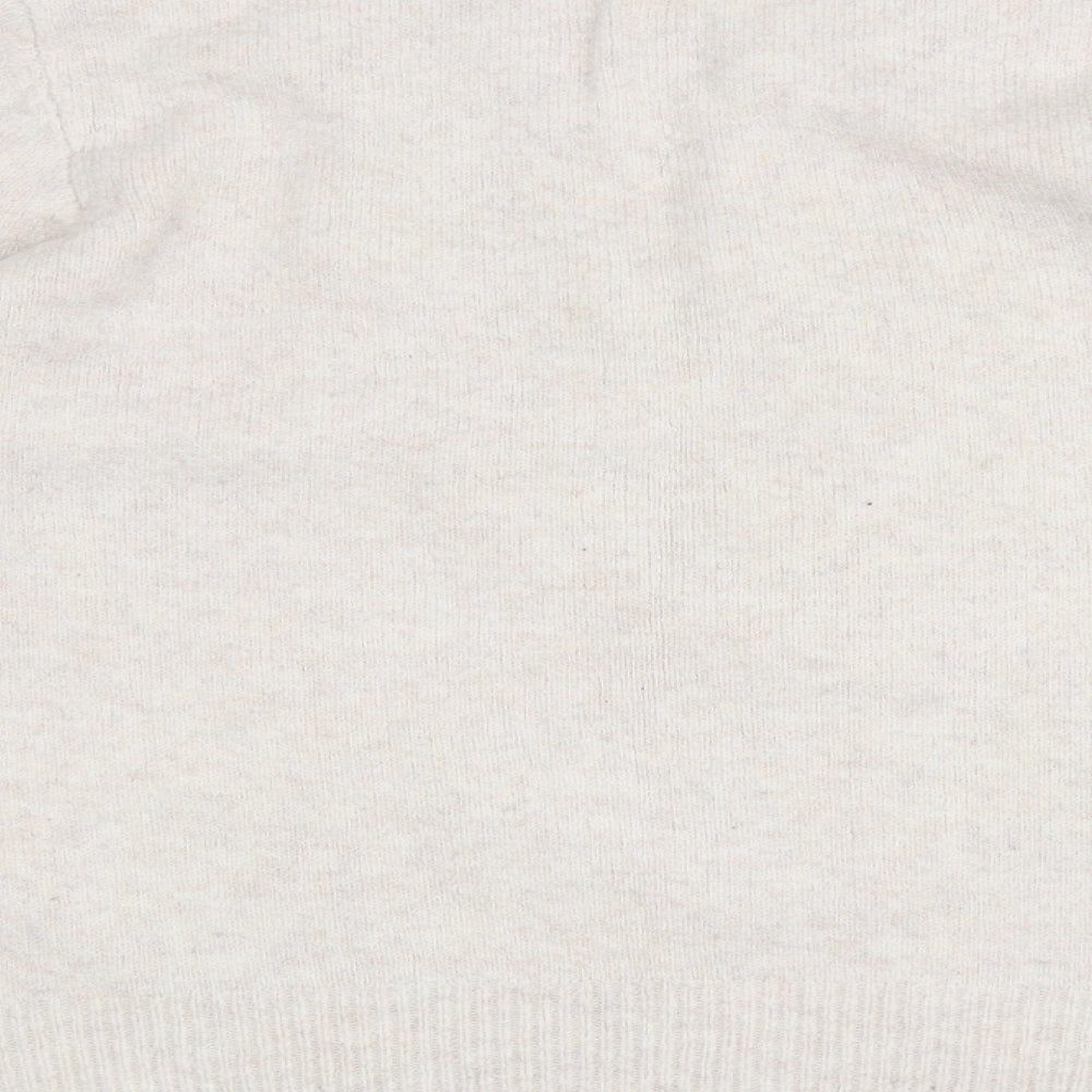TU Womens Ivory Round Neck Acrylic Pullover Jumper Size 18 - Sequin Bow on front