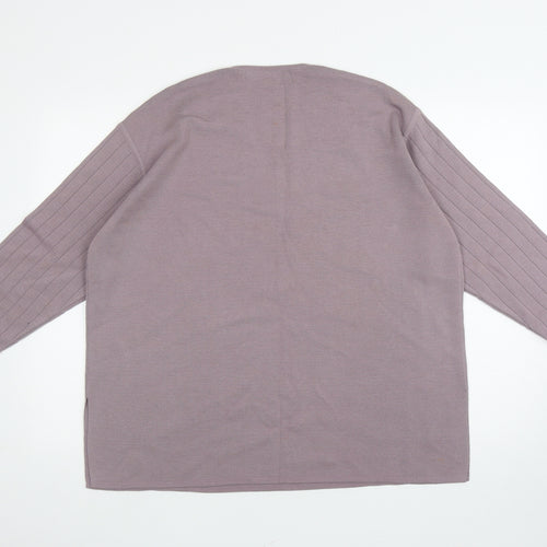 Tigi-Wear Plus Womens Purple V-Neck Wool Pullover Jumper Size 22