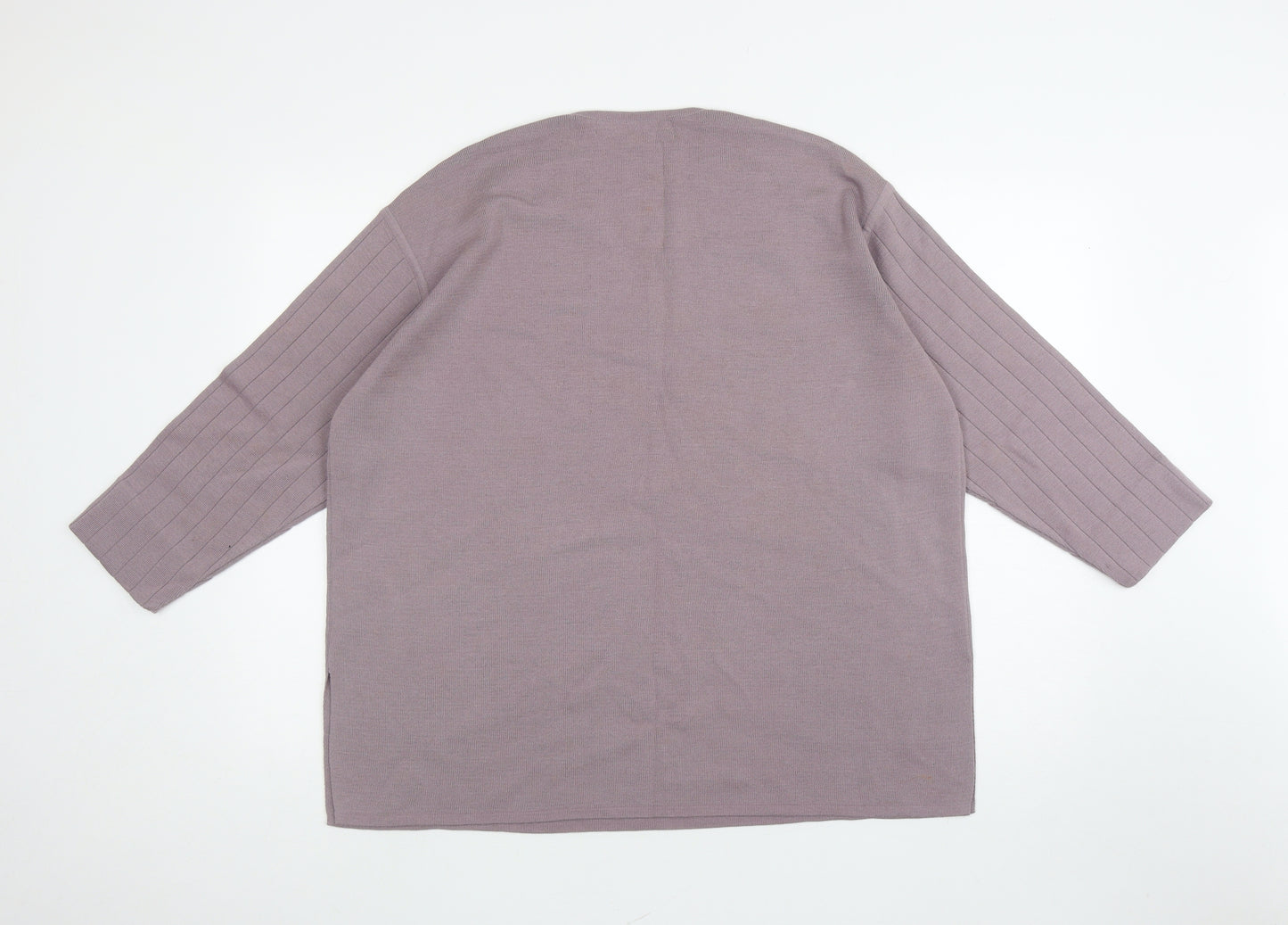 Tigi-Wear Plus Womens Purple V-Neck Wool Pullover Jumper Size 22