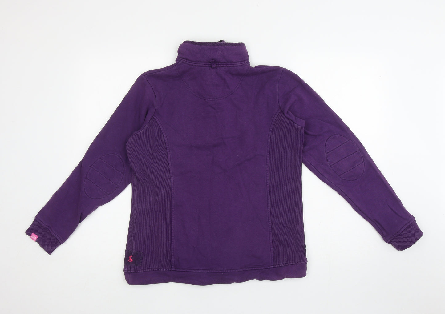 Joules Womens Purple 100% Cotton Pullover Hoodie Size 12 Button