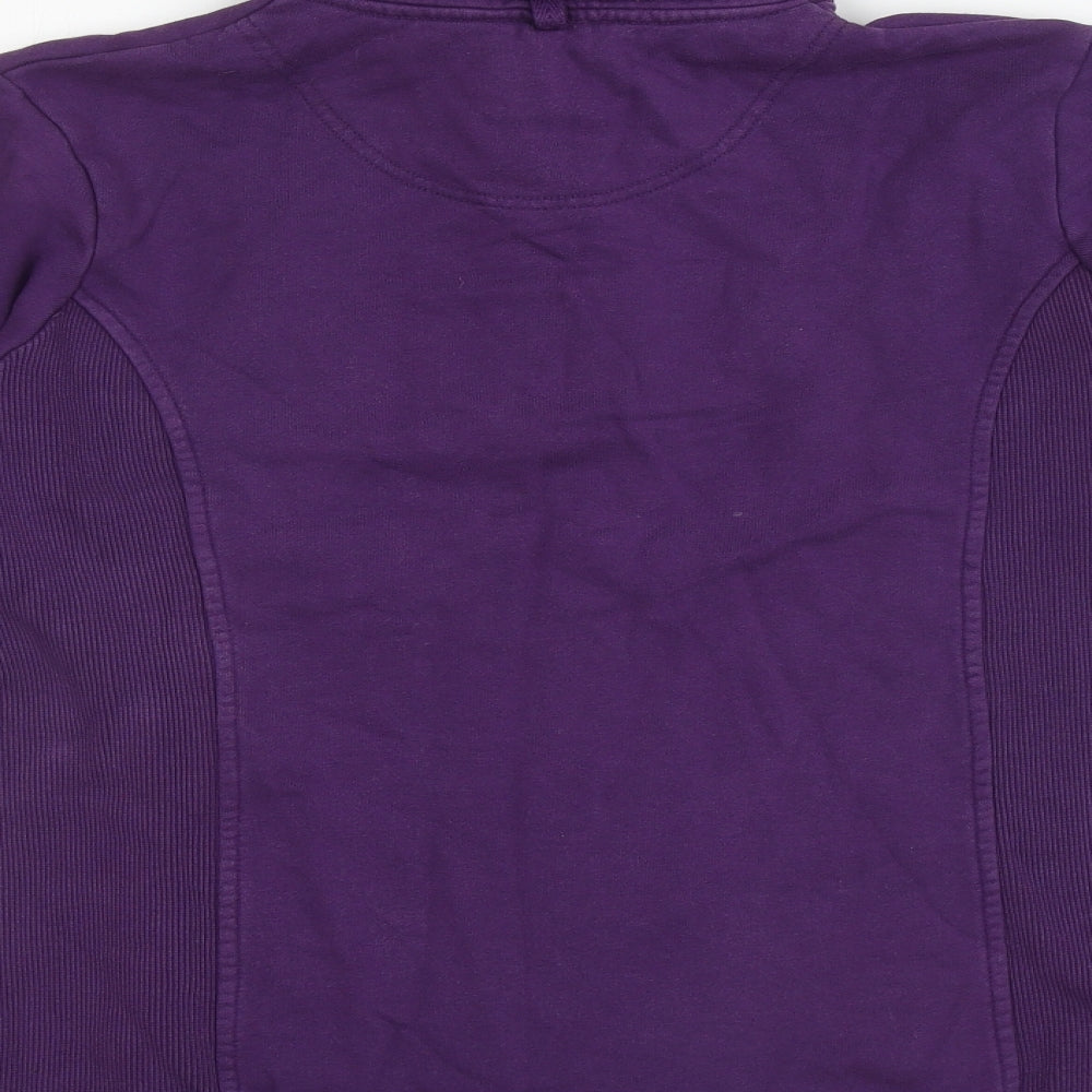Joules Womens Purple 100% Cotton Pullover Hoodie Size 12 Button