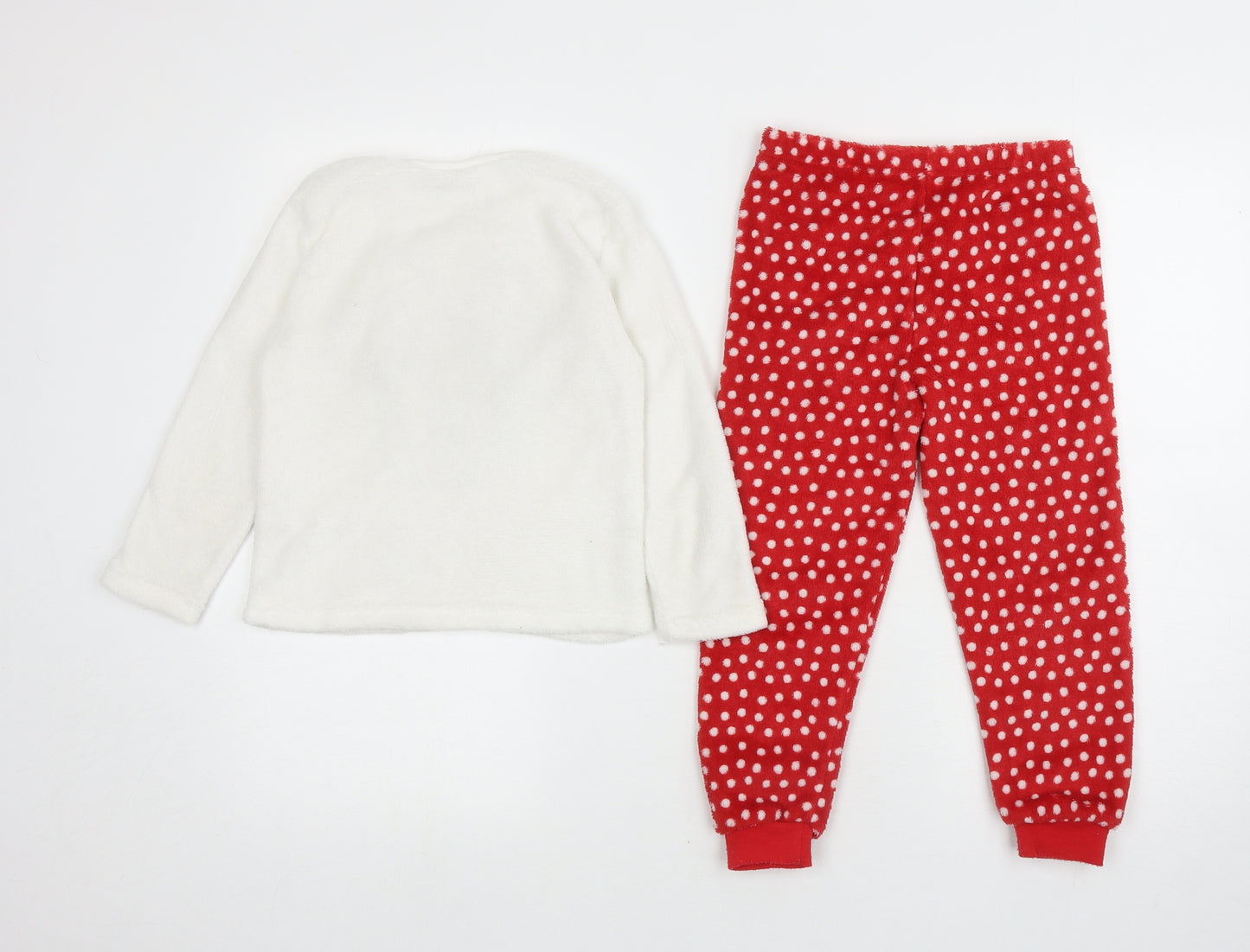 Primark Girls Multicoloured Spotted 100% Polyester Capri Pyjama Set Size 4-5 Years Pullover - Minnie Mouse on front with sequins