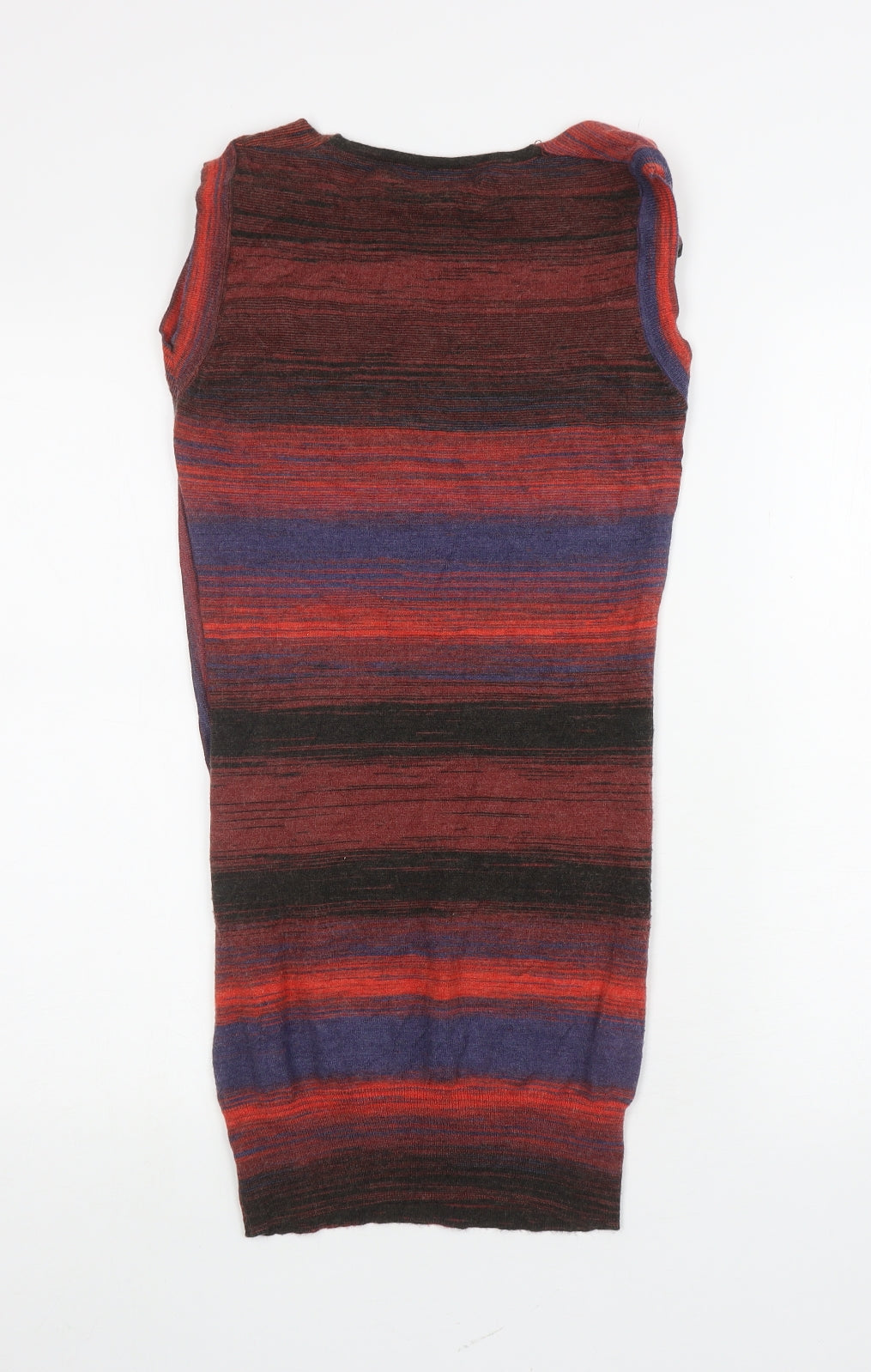 Meily Womens Multicoloured Striped Viscose Tunic Tank Size M Cowl Neck