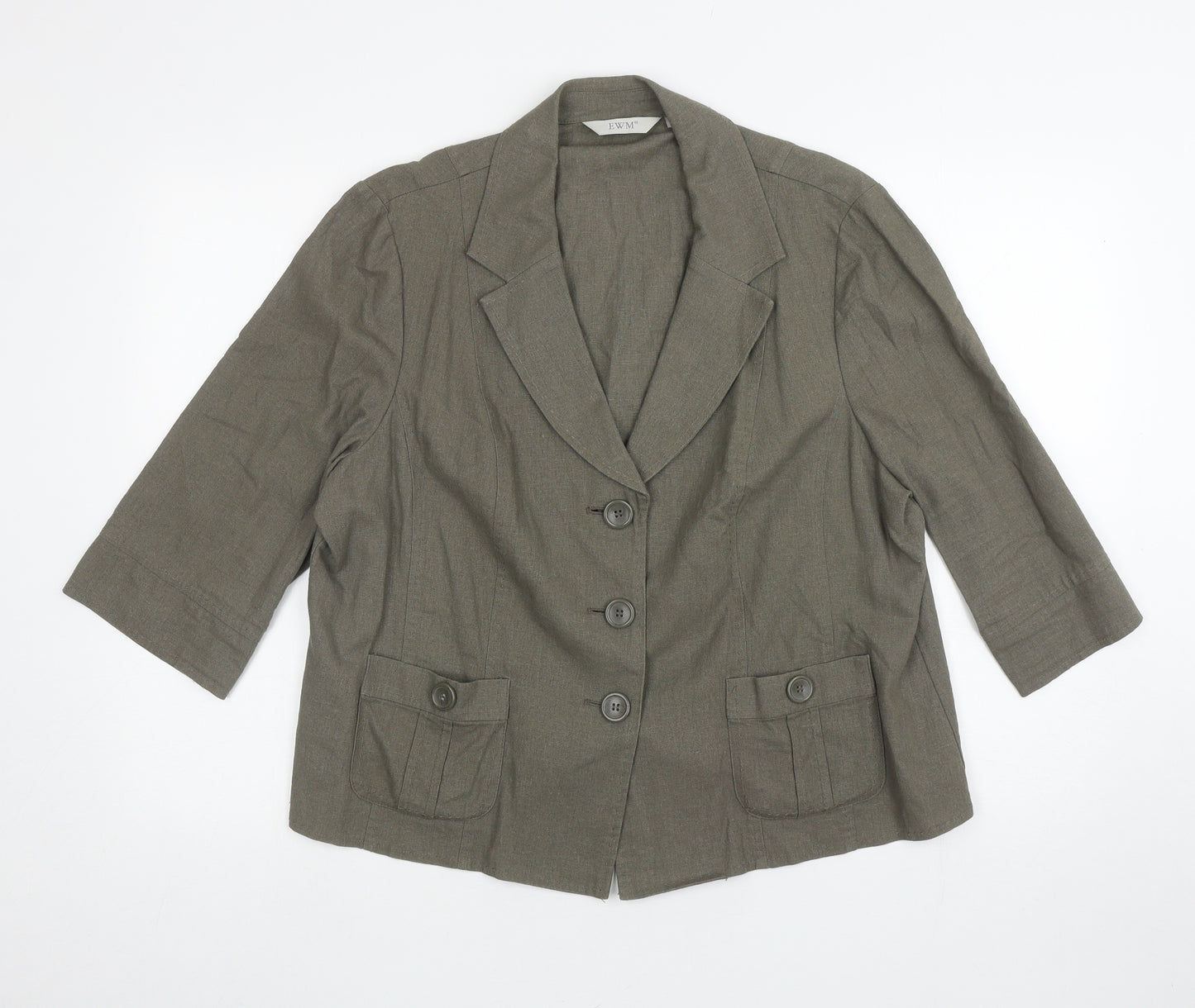 EWM Womens Green Jacket Size 22 Button