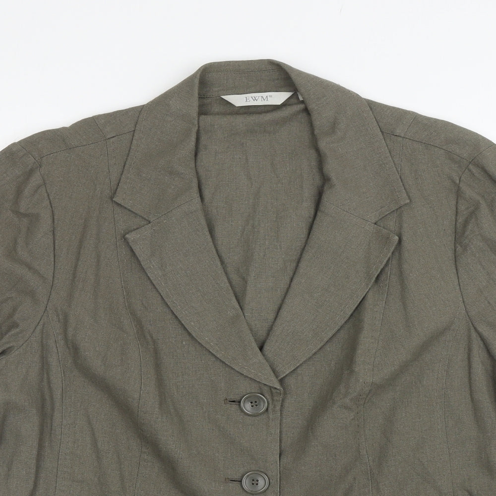 EWM Womens Green Jacket Size 22 Button