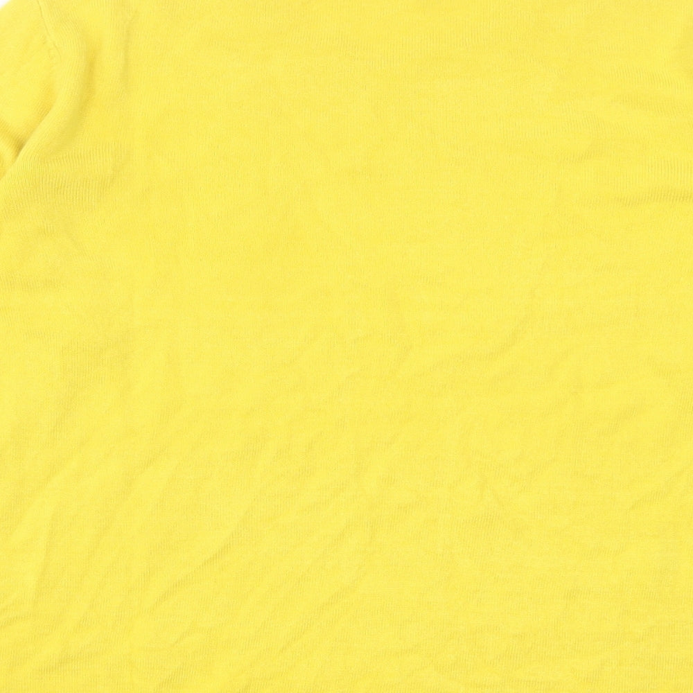 Marks and Spencer Womens Yellow Crew Neck Acrylic Pullover Jumper Size 16