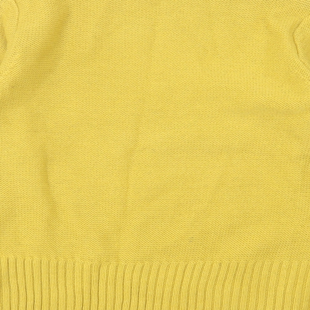 Marks and Spencer Womens Yellow Mock Neck Acrylic Pullover Jumper Size 14