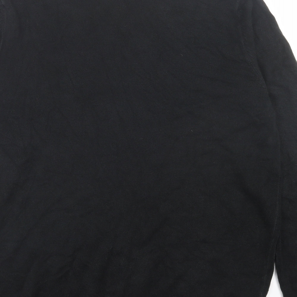 Marks and Spencer Mens Black V-Neck Acrylic Pullover Jumper Size L