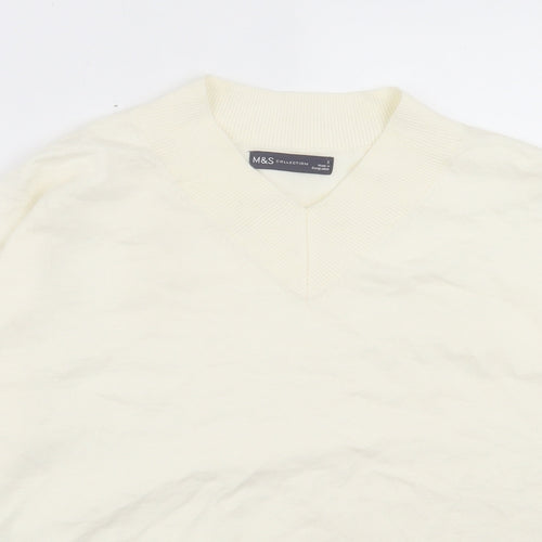 Marks and Spencer Womens Ivory V-Neck Viscose Pullover Jumper Size S
