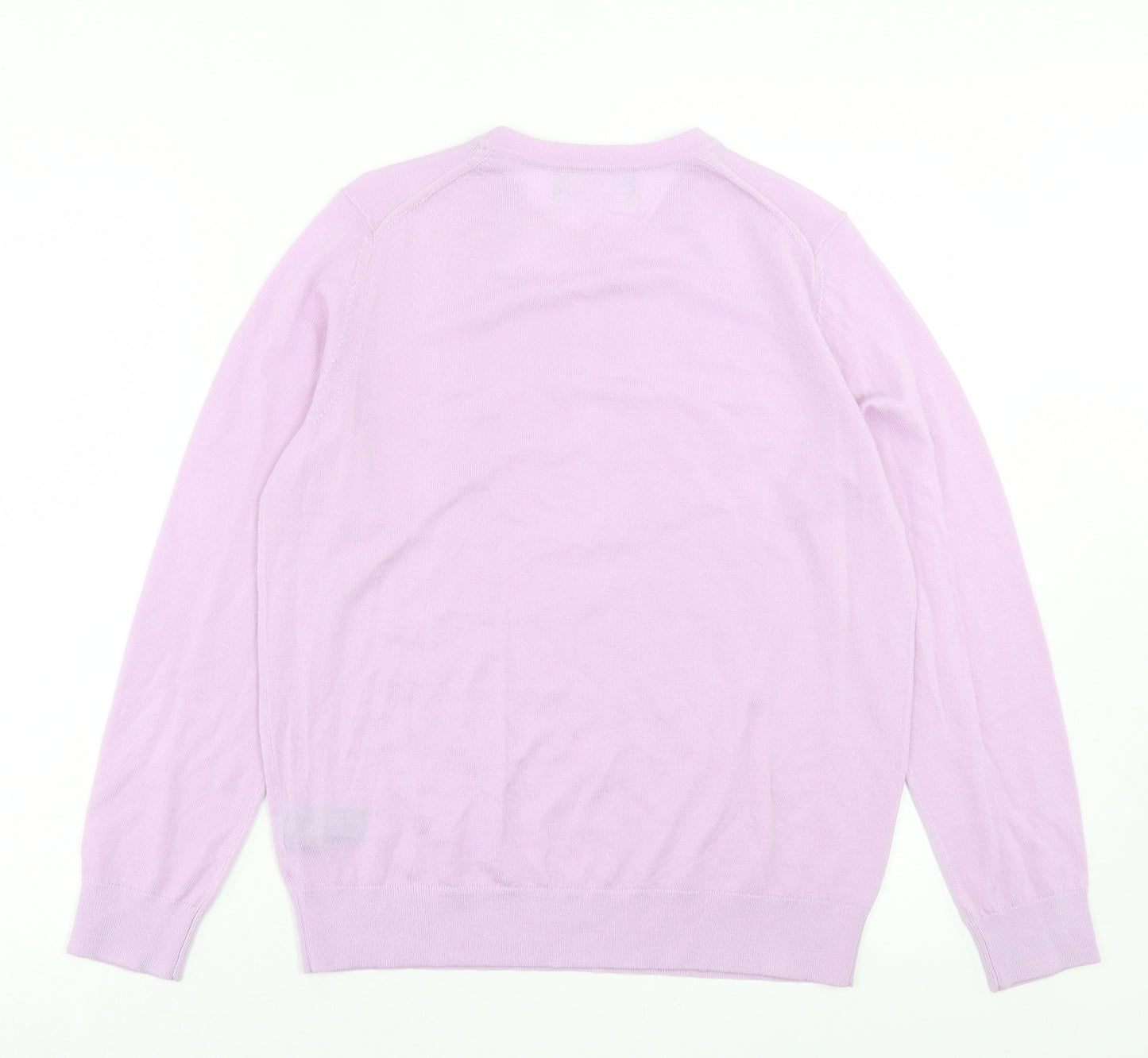Marks and Spencer Womens Purple Crew Neck Wool Pullover Jumper Size 12