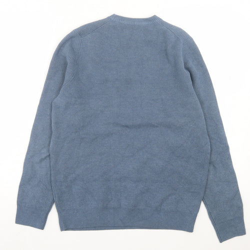 Marks and Spencer Mens Blue Crew Neck Polyester Pullover Jumper Size M