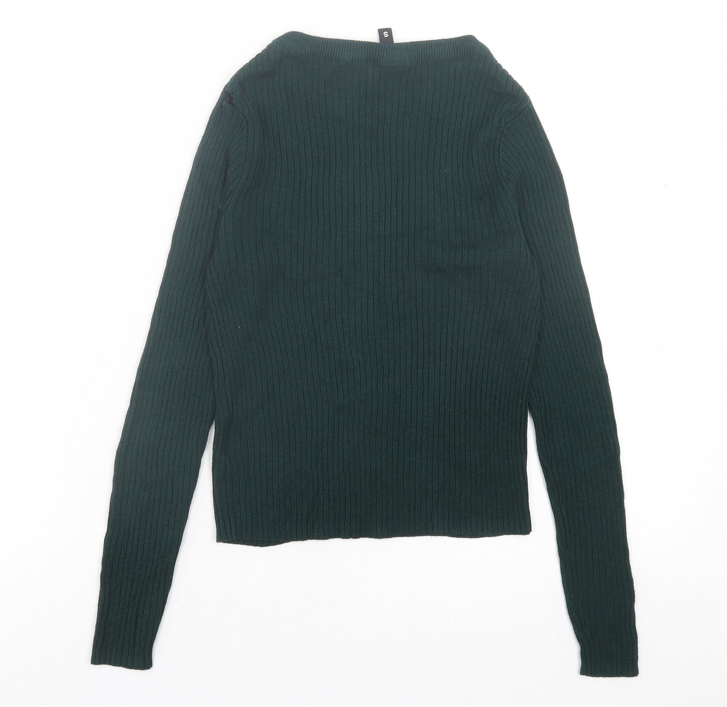 H&M Womens Green Crew Neck Acrylic Pullover Jumper Size S
