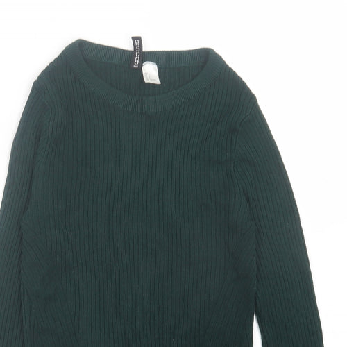 H&M Womens Green Crew Neck Acrylic Pullover Jumper Size S