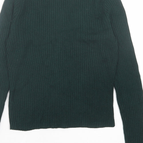 H&M Womens Green Crew Neck Acrylic Pullover Jumper Size S
