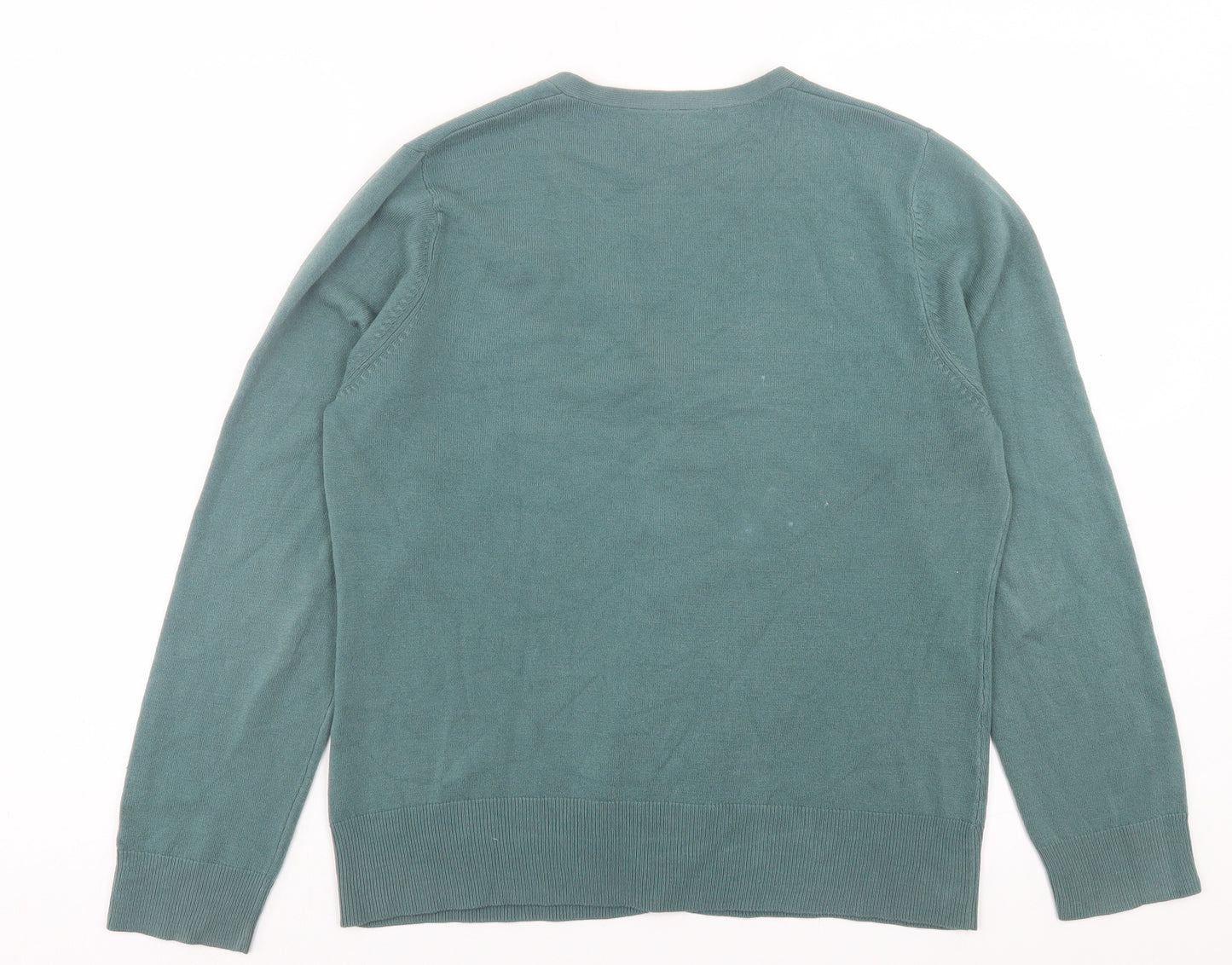 BHS Womens Green V-Neck Acrylic Cardigan Jumper Size 16