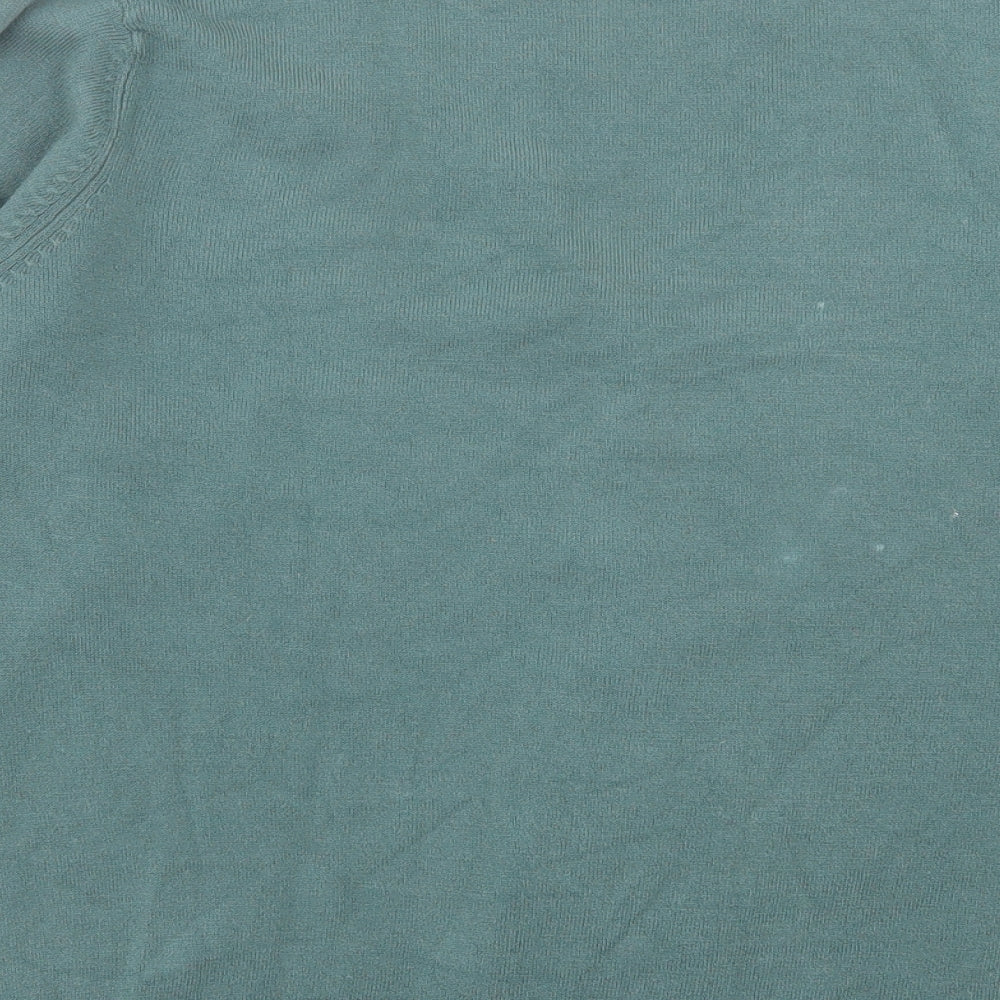 BHS Womens Green V-Neck Acrylic Cardigan Jumper Size 16