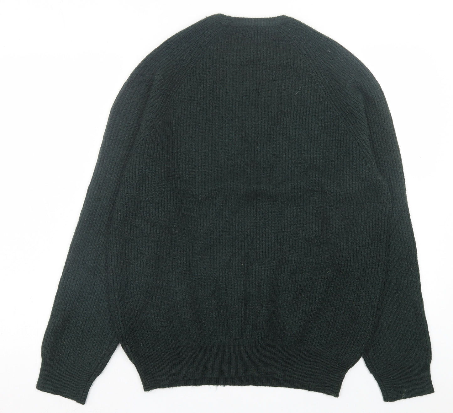 Marks and Spencer Mens Green Crew Neck Acrylic Pullover Jumper Size L