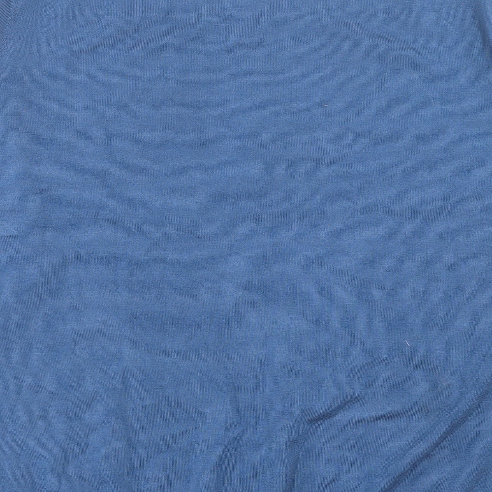 Marks and Spencer Mens Blue Crew Neck Wool Pullover Jumper Size XL