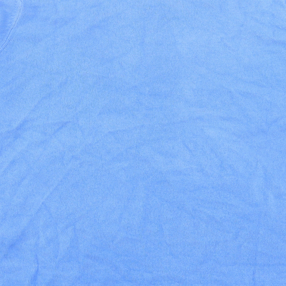 Marks and Spencer Womens Blue Crew Neck Acrylic Pullover Jumper Size 14