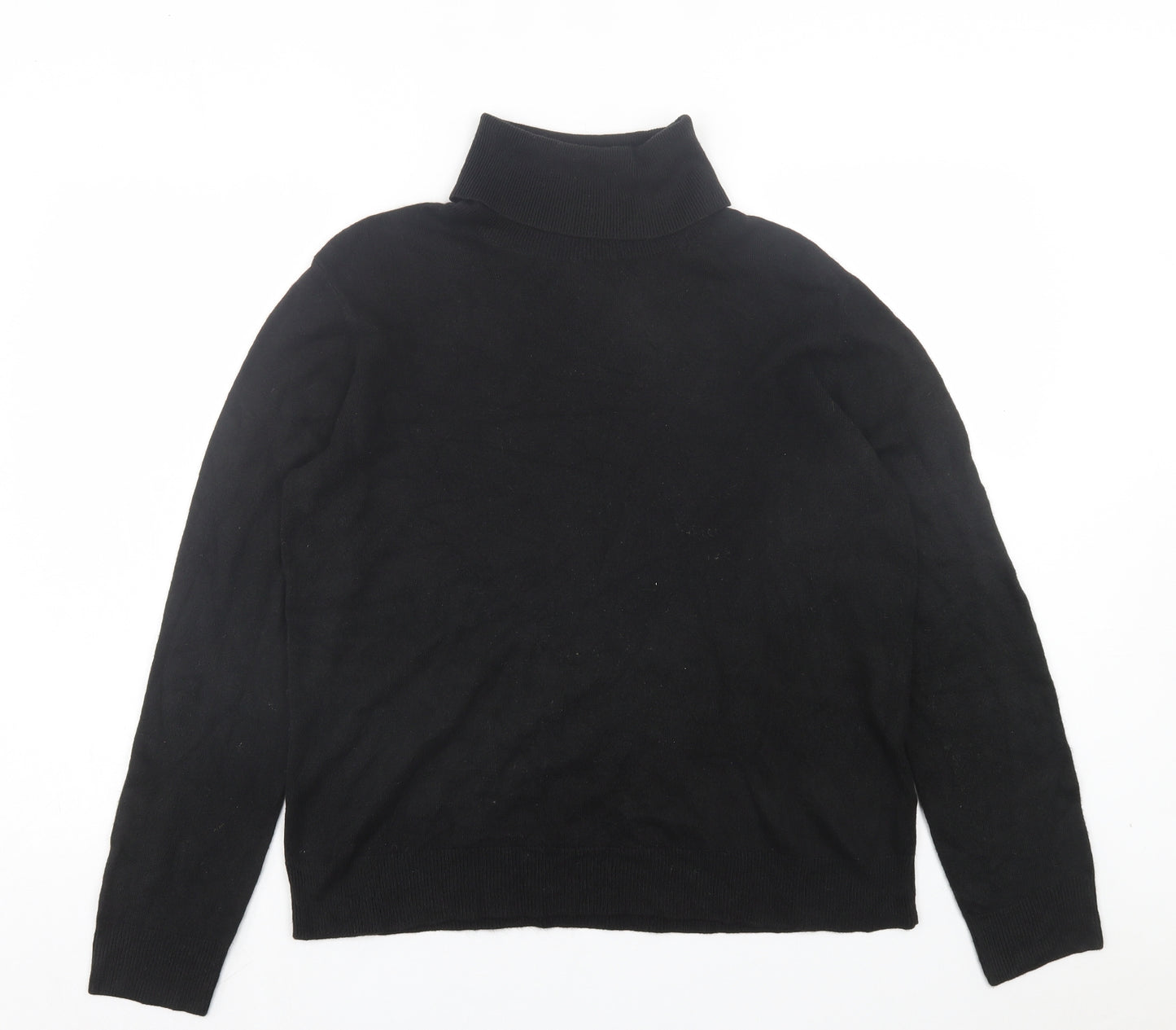 Marks and Spencer Womens Black Roll Neck Acrylic Pullover Jumper Size 16