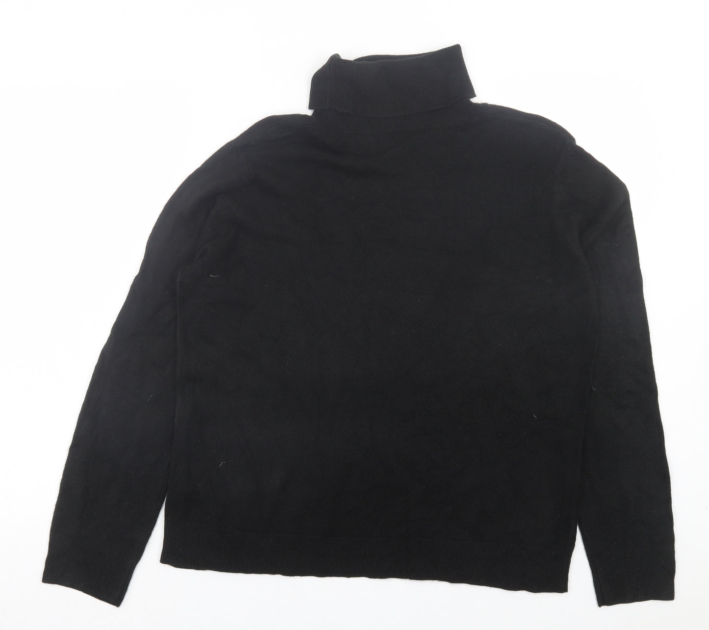 Marks and Spencer Womens Black Roll Neck Acrylic Pullover Jumper Size 16