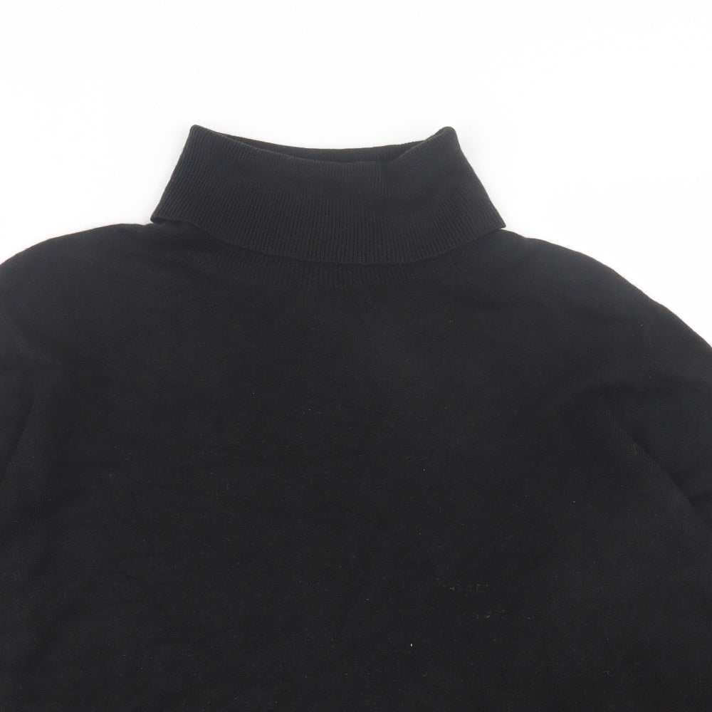 Marks and Spencer Womens Black Roll Neck Acrylic Pullover Jumper Size 16