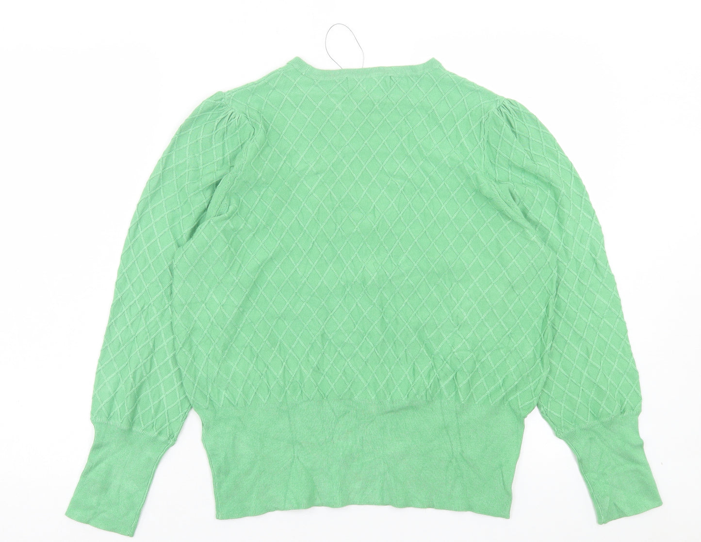 Marks and Spencer Womens Green Crew Neck Viscose Pullover Jumper Size 18