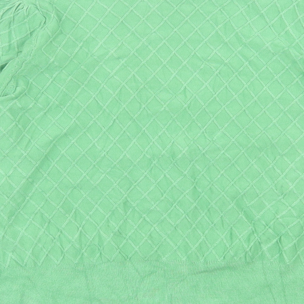 Marks and Spencer Womens Green Crew Neck Viscose Pullover Jumper Size 18