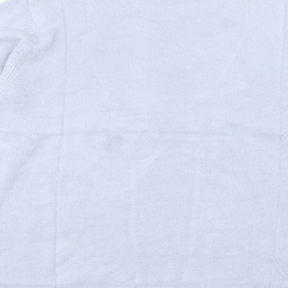Marks and Spencer Womens Blue Crew Neck Acrylic Pullover Jumper Size 14