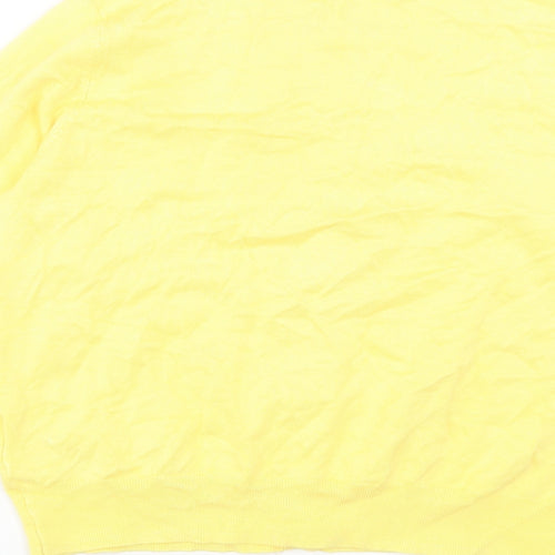 Marks and Spencer Womens Yellow Crew Neck Viscose Cardigan Jumper Size 16