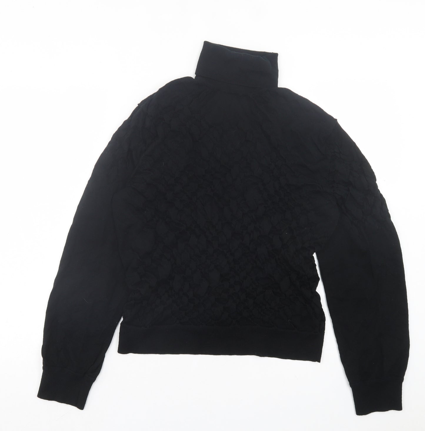 Marks and Spencer Womens Black Roll Neck Wool Pullover Jumper Size 2XL