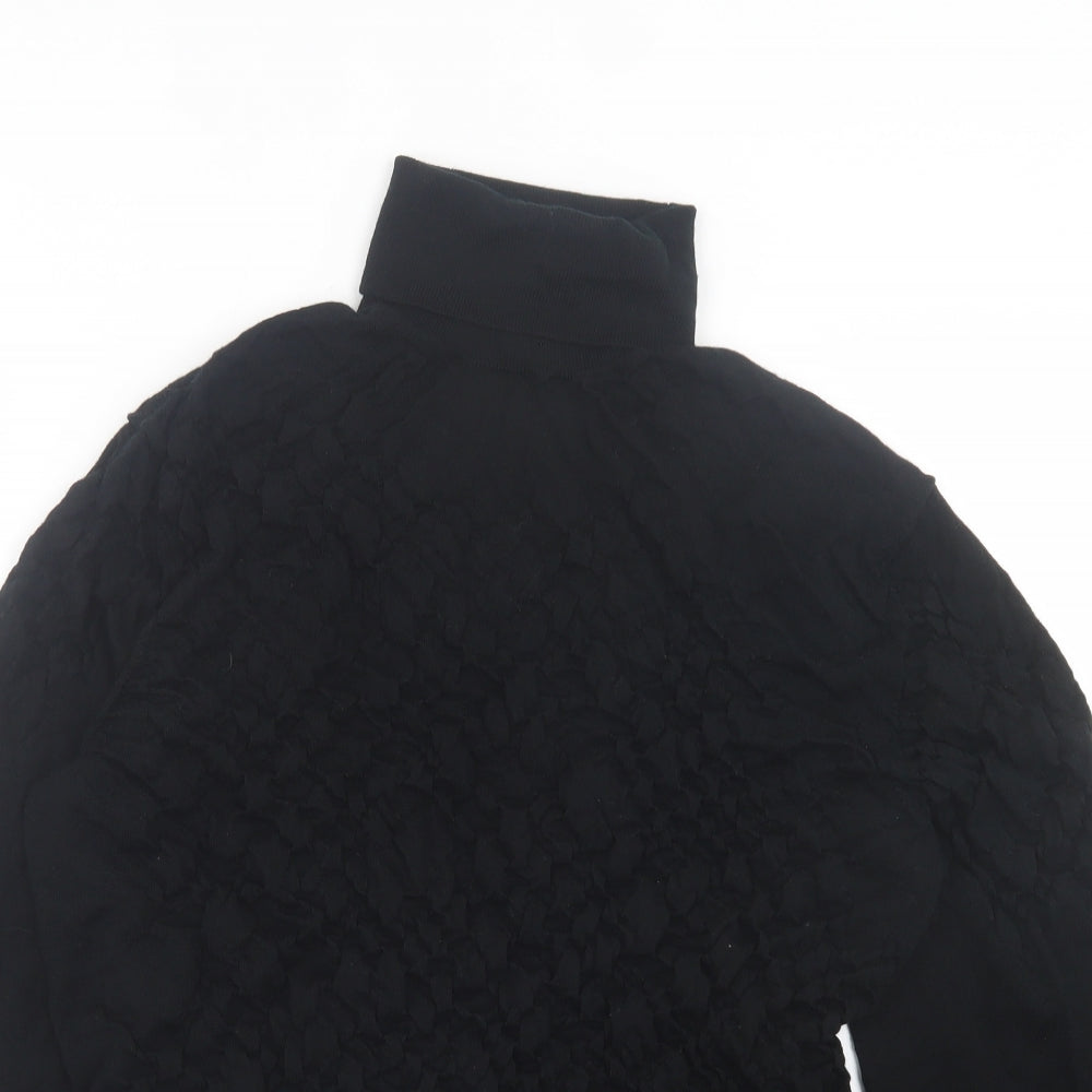 Marks and Spencer Womens Black Roll Neck Wool Pullover Jumper Size 2XL