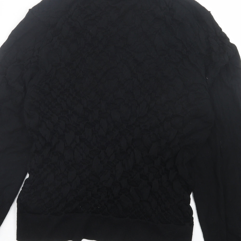 Marks and Spencer Womens Black Roll Neck Wool Pullover Jumper Size 2XL