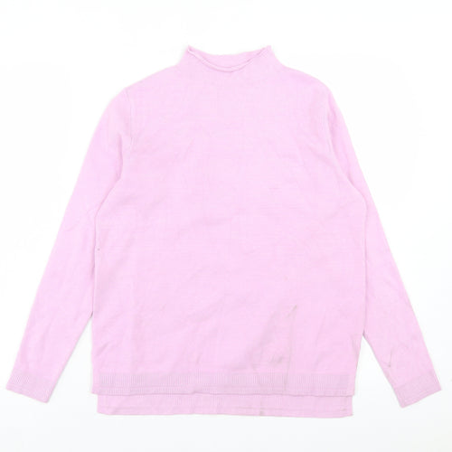 Marks and Spencer Womens Purple High Neck Viscose Pullover Jumper Size 10
