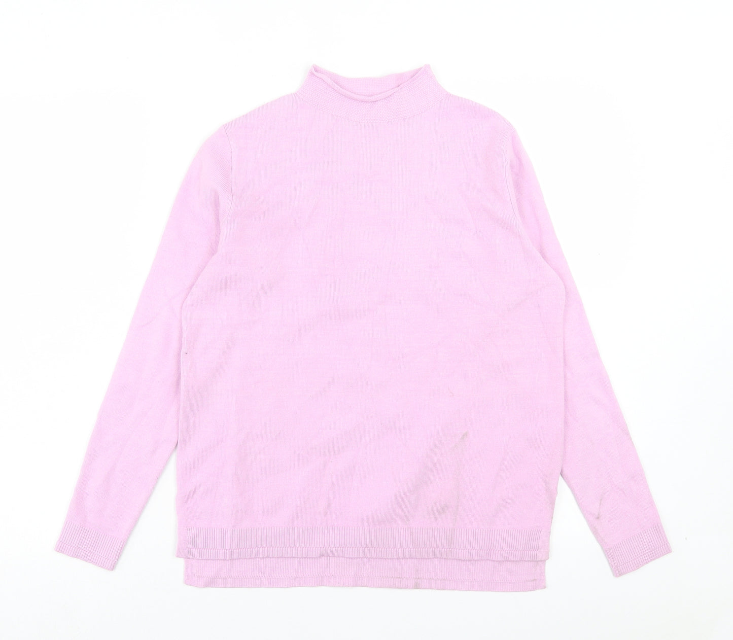 Marks and Spencer Womens Purple High Neck Viscose Pullover Jumper Size 10