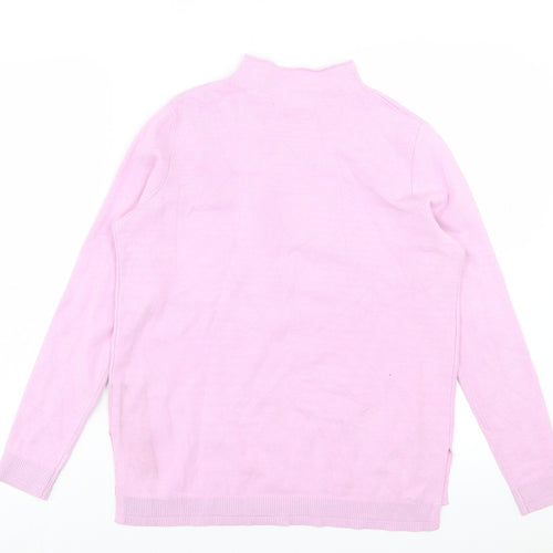Marks and Spencer Womens Purple High Neck Viscose Pullover Jumper Size 10