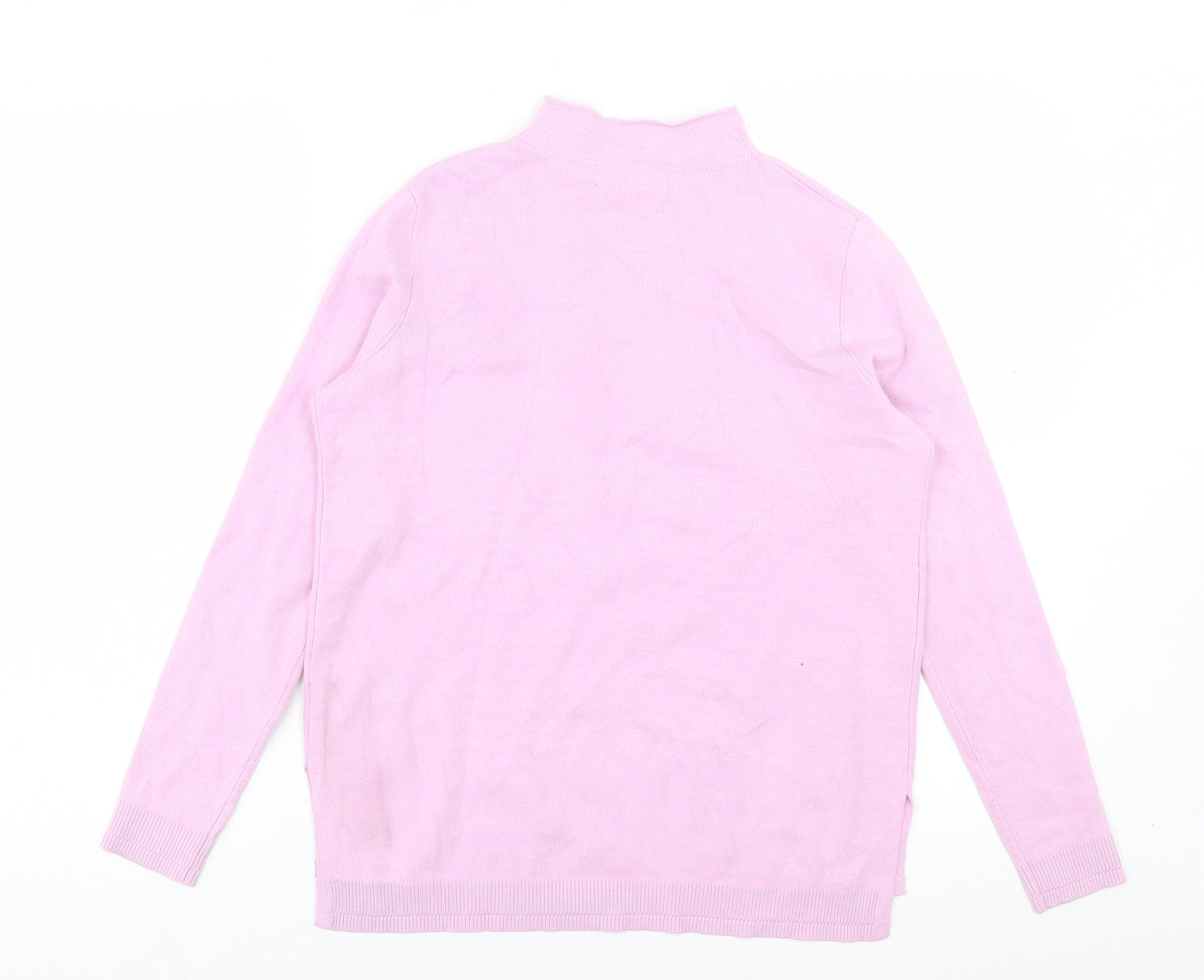 Marks and Spencer Womens Purple High Neck Viscose Pullover Jumper Size 10