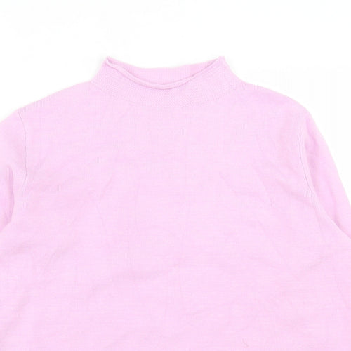 Marks and Spencer Womens Purple High Neck Viscose Pullover Jumper Size 10